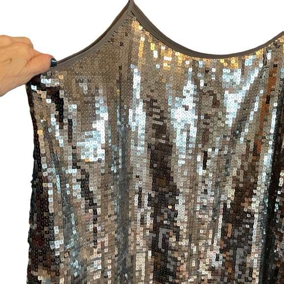 Joe Fresh Blingy Sequin Silver Women's Mini Dress NWT-Size 2X-Lined - Picture 6 of 9